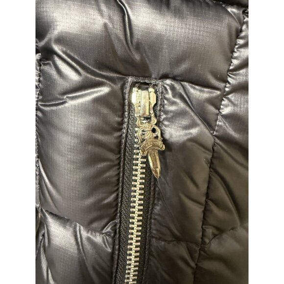 Chrome Hearts Womens Black Goose Down Puffer Jacket With Zip & Button Front Size - Picture 14 of 16
